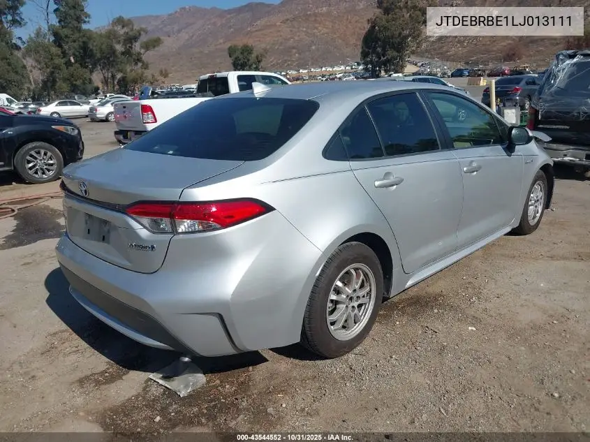 JTDEBRBE1LJ013111 2020 Toyota Corolla Hybrid Le