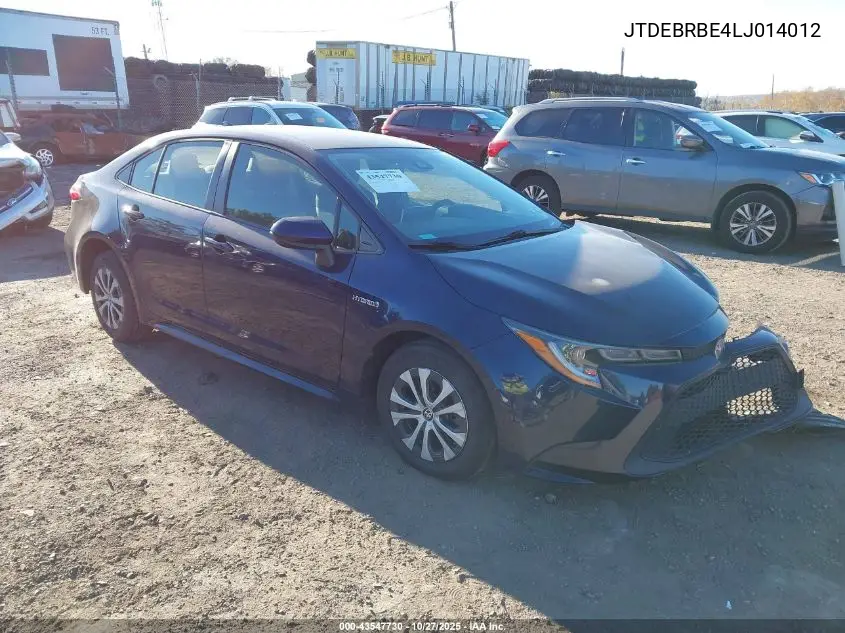 JTDEBRBE4LJ014012 2020 Toyota Corolla Hybrid Le