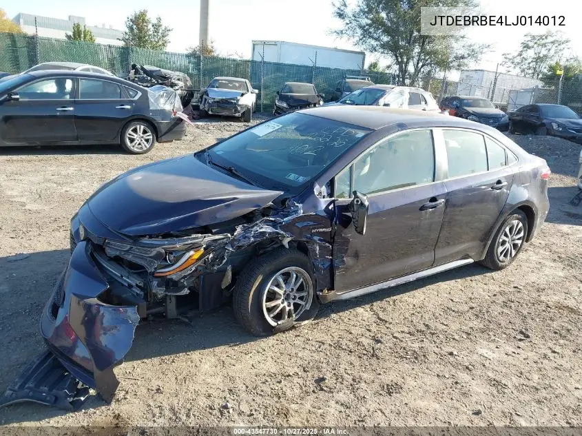 JTDEBRBE4LJ014012 2020 Toyota Corolla Hybrid Le