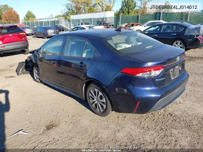 JTDEBRBE4LJ014012 2020 Toyota Corolla Hybrid Le