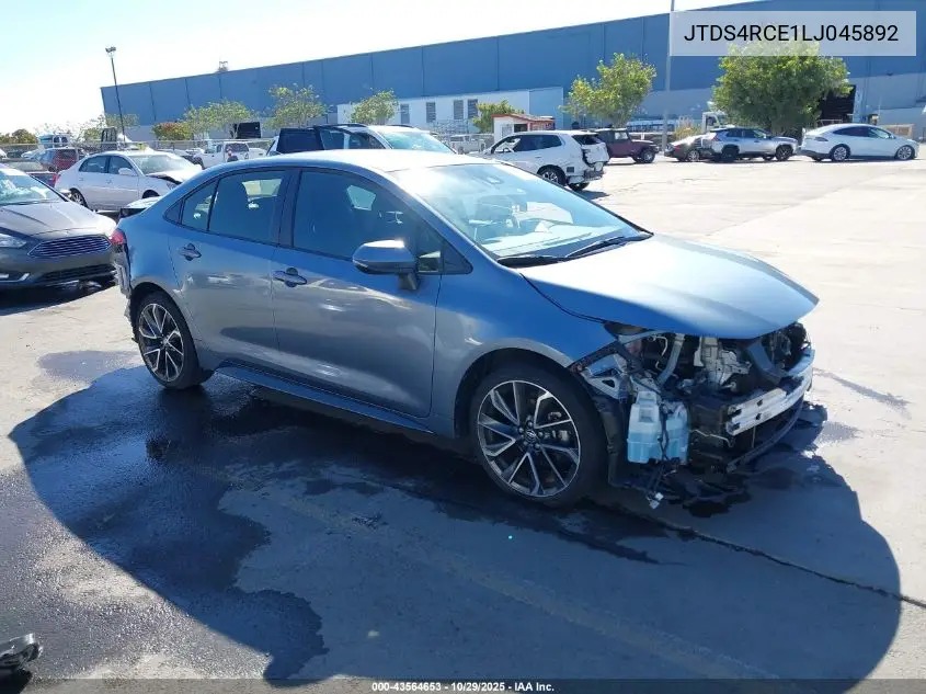 JTDS4RCE1LJ045892 2020 Toyota Corolla Se