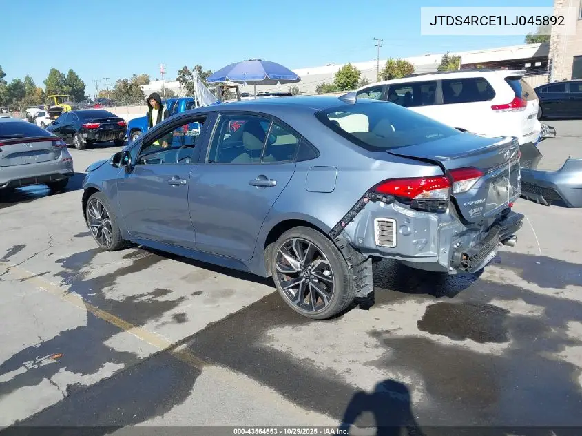 JTDS4RCE1LJ045892 2020 Toyota Corolla Se