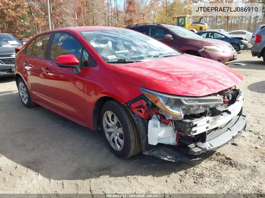 JTDEPRAE7LJ086910 2020 Toyota Corolla Le