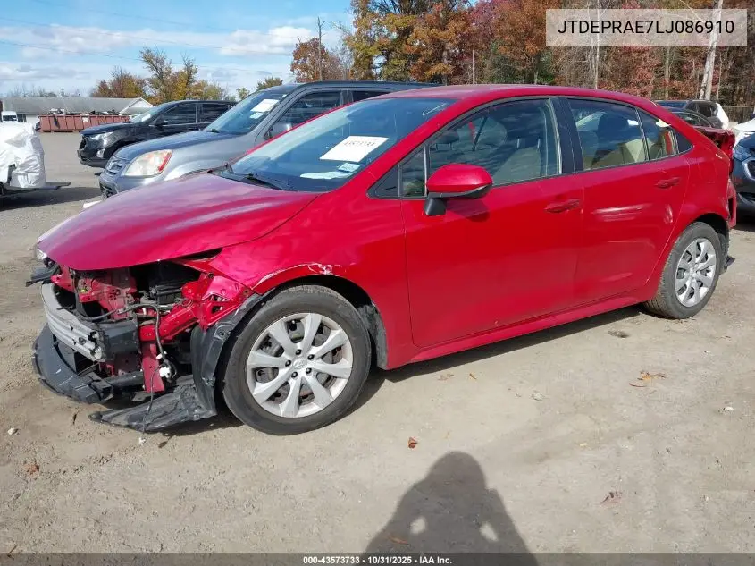 JTDEPRAE7LJ086910 2020 Toyota Corolla Le