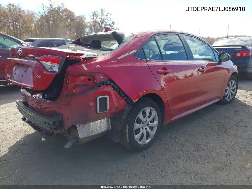 JTDEPRAE7LJ086910 2020 Toyota Corolla Le