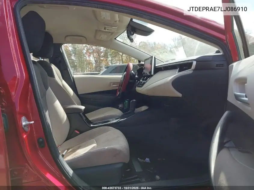 JTDEPRAE7LJ086910 2020 Toyota Corolla Le