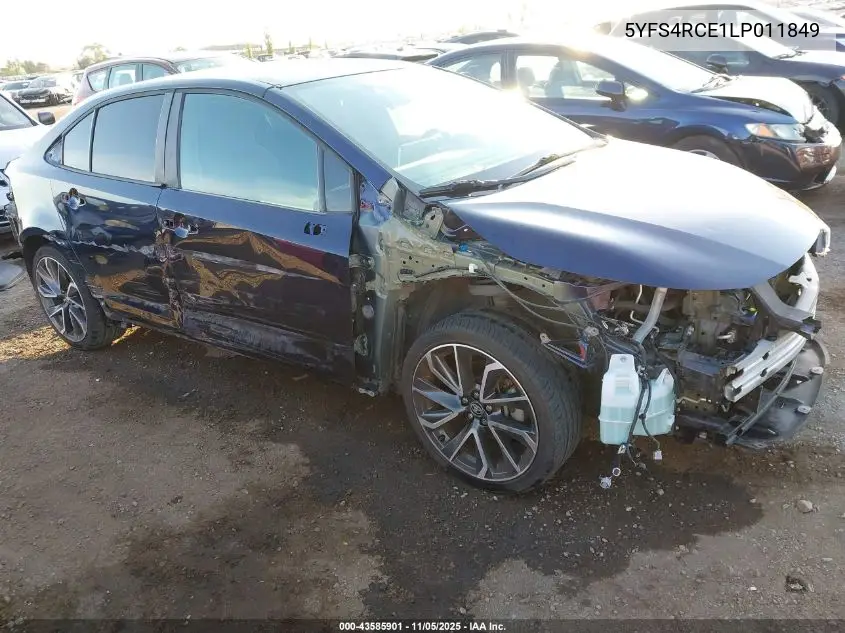 5YFS4RCE1LP011849 2020 Toyota Corolla Se