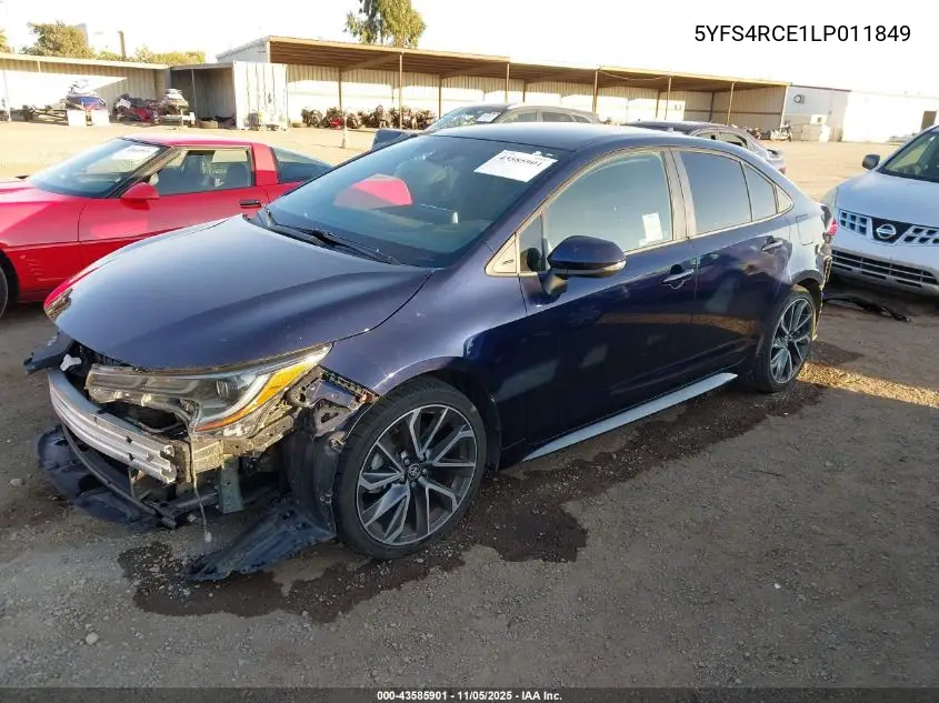 5YFS4RCE1LP011849 2020 Toyota Corolla Se