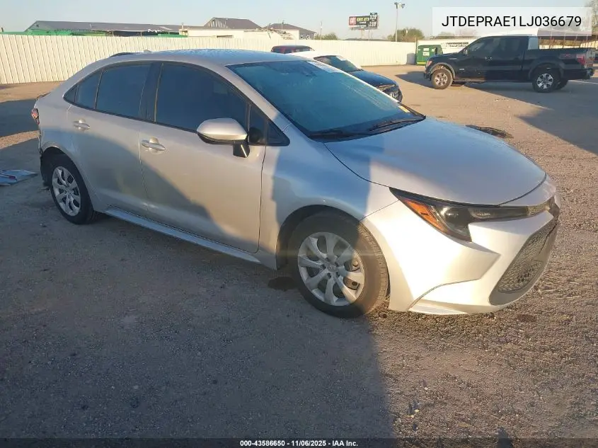 JTDEPRAE1LJ036679 2020 Toyota Corolla Le