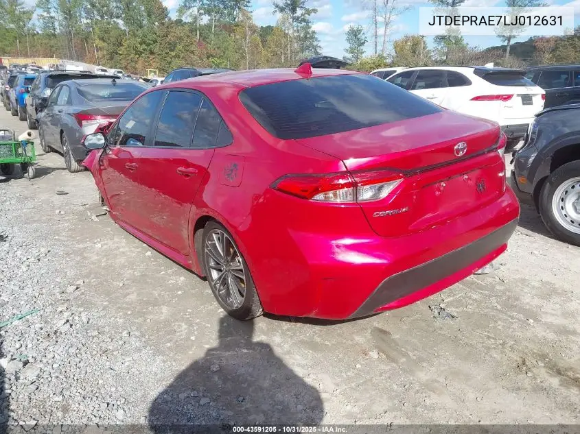 JTDEPRAE7LJ012631 2020 Toyota Corolla Le