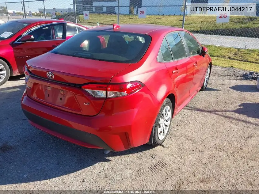 JTDEPRAE3LJ044217 2020 Toyota Corolla Le