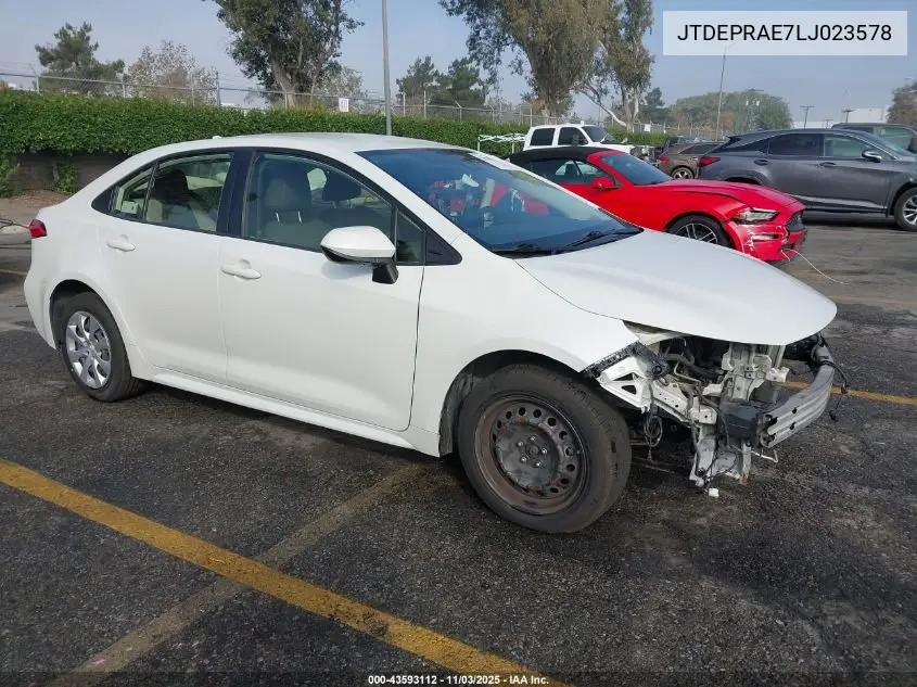 JTDEPRAE7LJ023578 2020 Toyota Corolla Le
