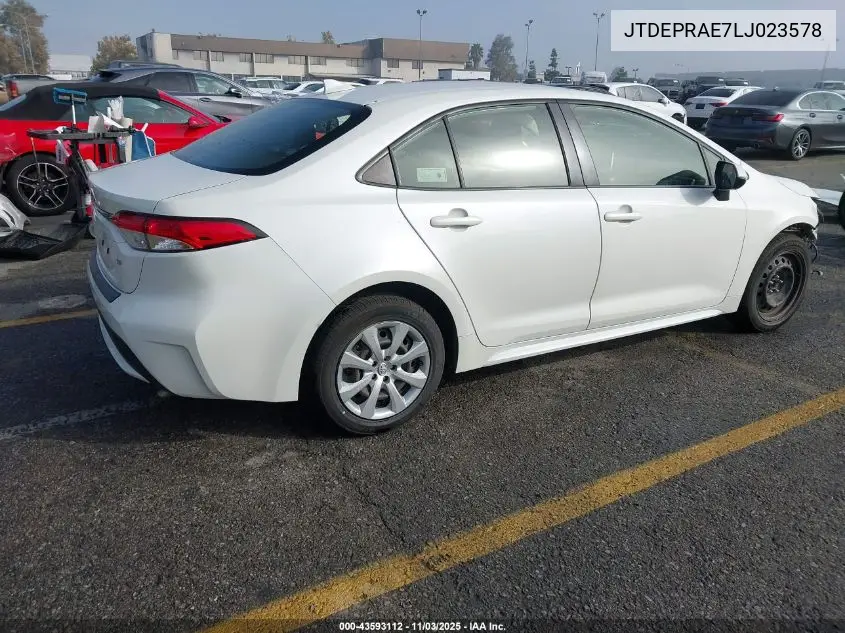 JTDEPRAE7LJ023578 2020 Toyota Corolla Le