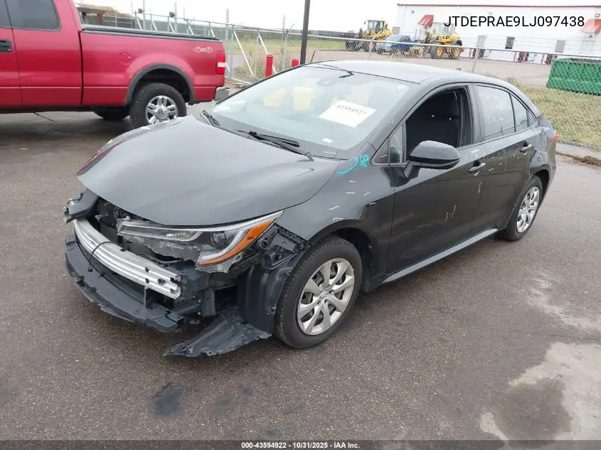 JTDEPRAE9LJ097438 2020 Toyota Corolla Le