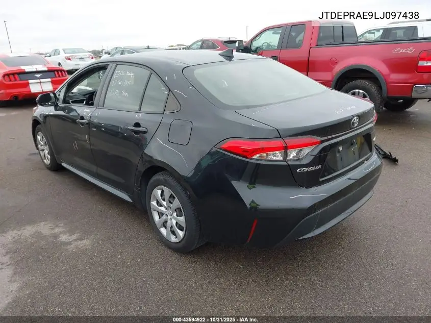 JTDEPRAE9LJ097438 2020 Toyota Corolla Le