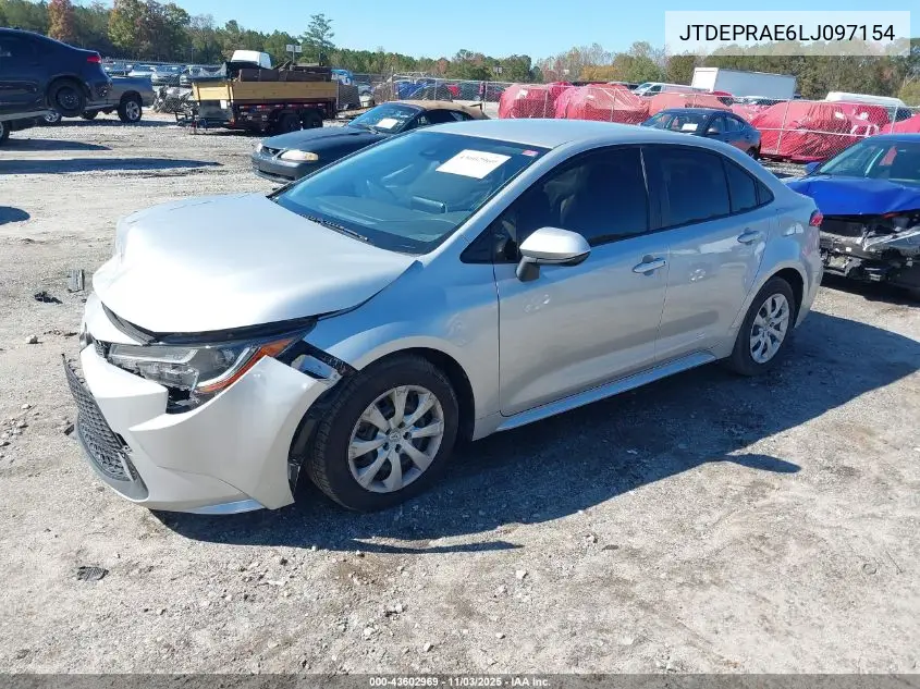 JTDEPRAE6LJ097154 2020 Toyota Corolla Le