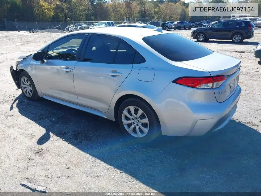 JTDEPRAE6LJ097154 2020 Toyota Corolla Le