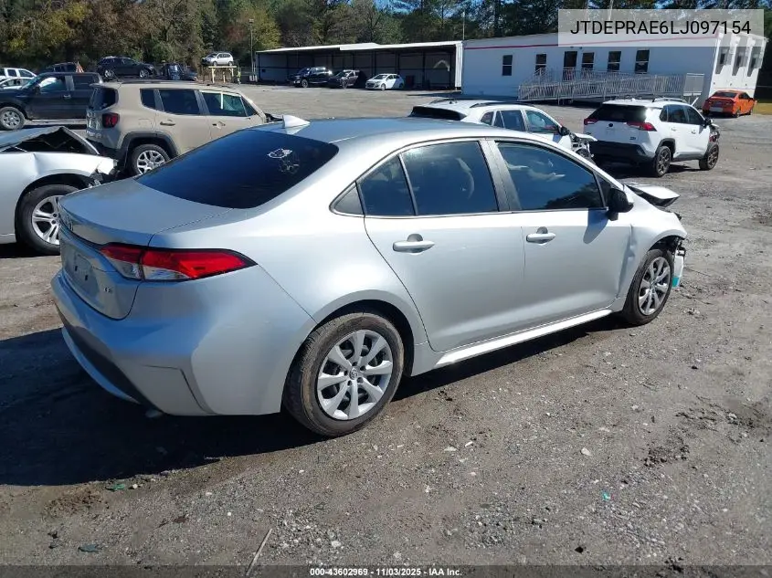 JTDEPRAE6LJ097154 2020 Toyota Corolla Le