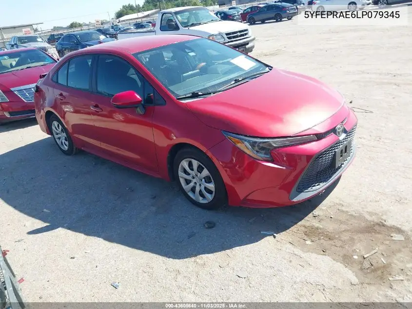 5YFEPRAE6LP079345 2020 Toyota Corolla Le