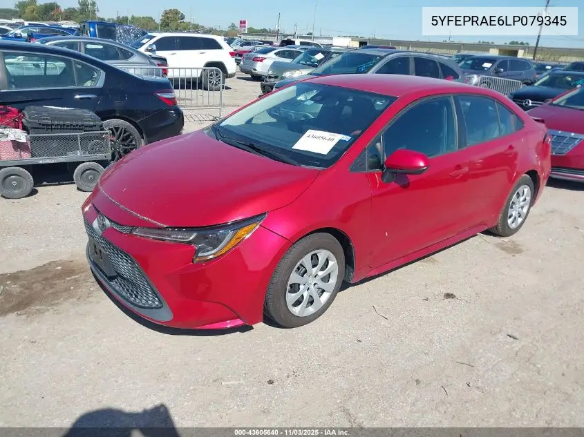 5YFEPRAE6LP079345 2020 Toyota Corolla Le