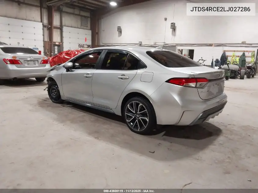 JTDS4RCE2LJ027286 2020 Toyota Corolla Se