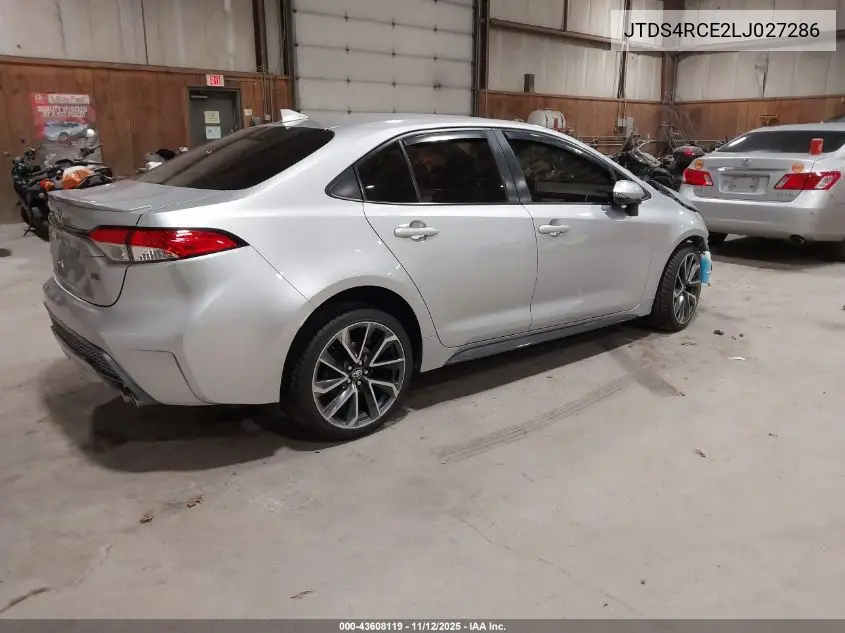 JTDS4RCE2LJ027286 2020 Toyota Corolla Se