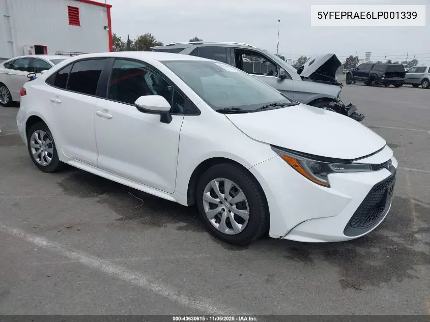 5YFEPRAE6LP001339 2020 Toyota Corolla Le