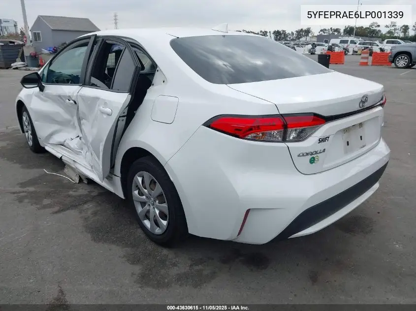 5YFEPRAE6LP001339 2020 Toyota Corolla Le