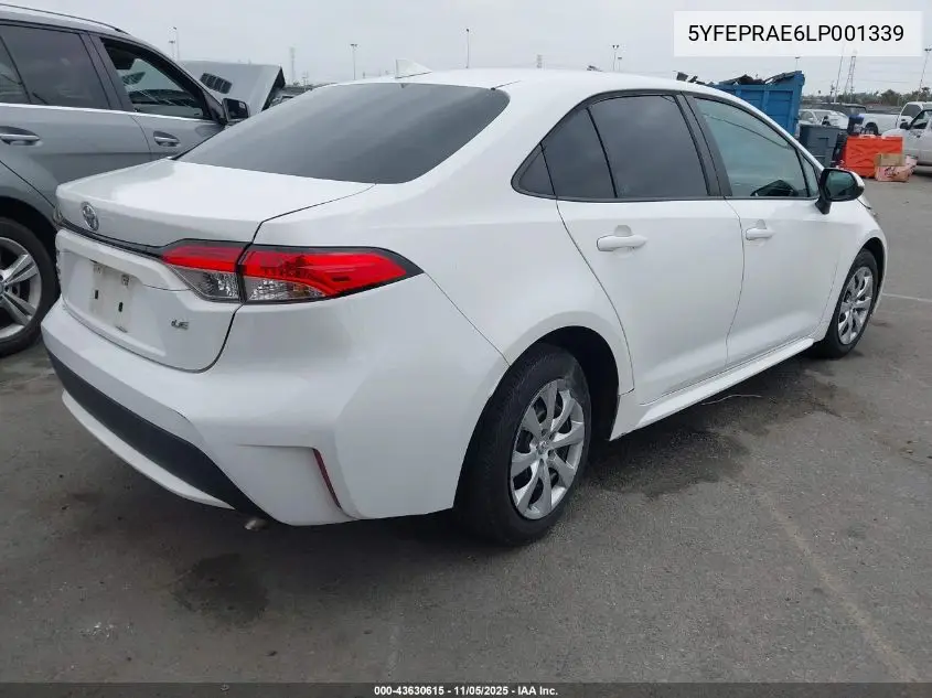 5YFEPRAE6LP001339 2020 Toyota Corolla Le