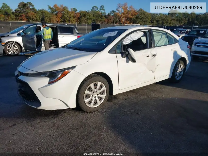 JTDEPRAE8LJ040289 2020 Toyota Corolla Le
