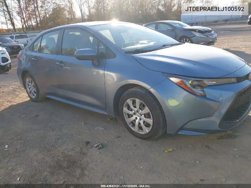 JTDEPRAE3LJ100592 2020 Toyota Corolla Le