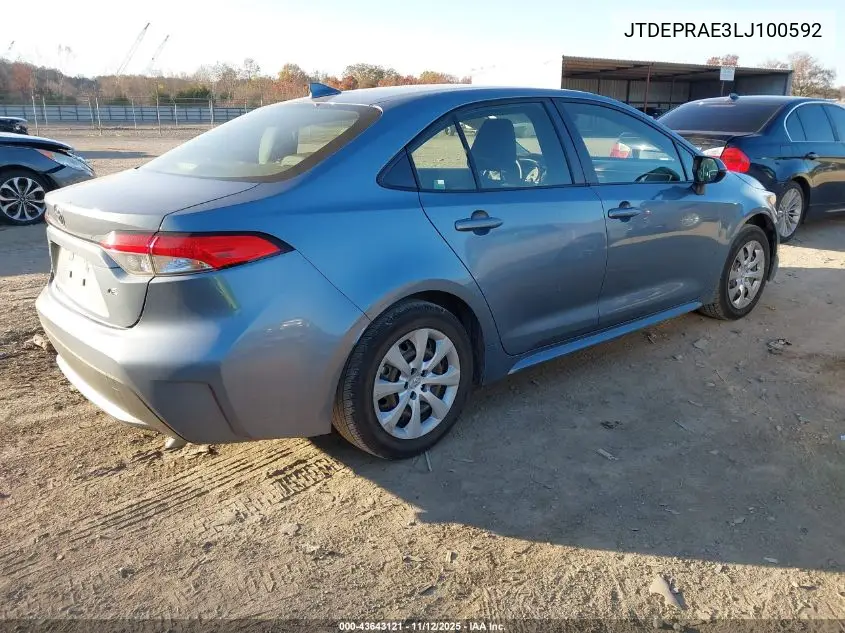 JTDEPRAE3LJ100592 2020 Toyota Corolla Le
