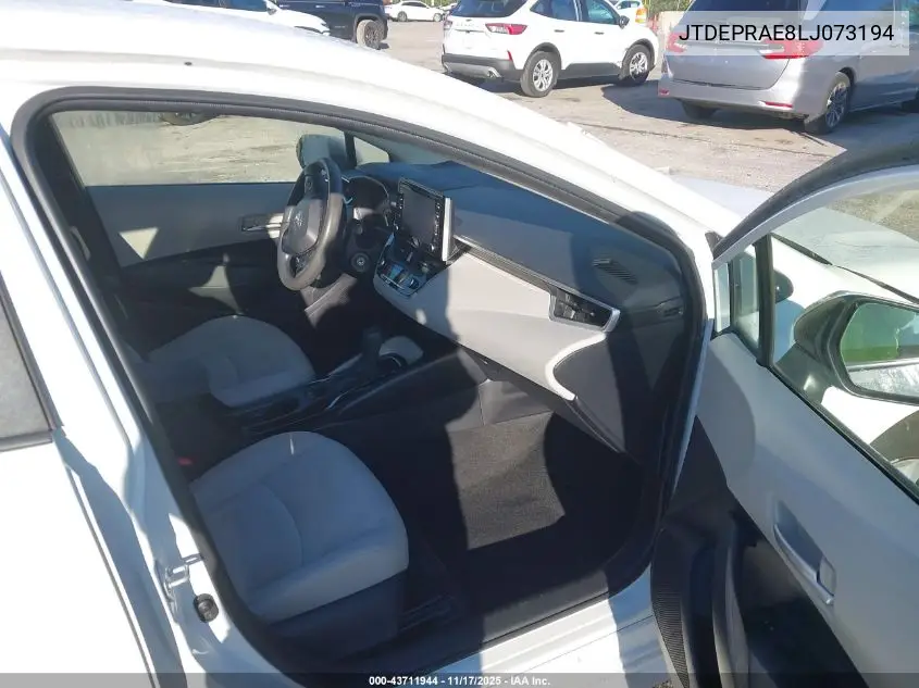 JTDEPRAE8LJ073194 2020 Toyota Corolla Le