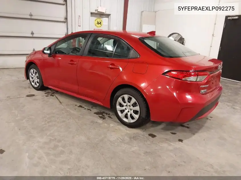 5YFEPRAEXLP092275 2020 Toyota Corolla Le