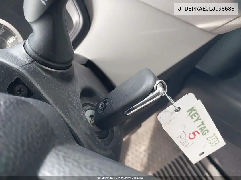 JTDEPRAE0LJ098638 2020 Toyota Corolla Le