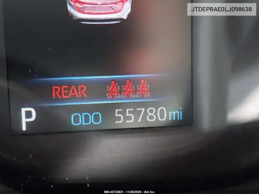 JTDEPRAE0LJ098638 2020 Toyota Corolla Le