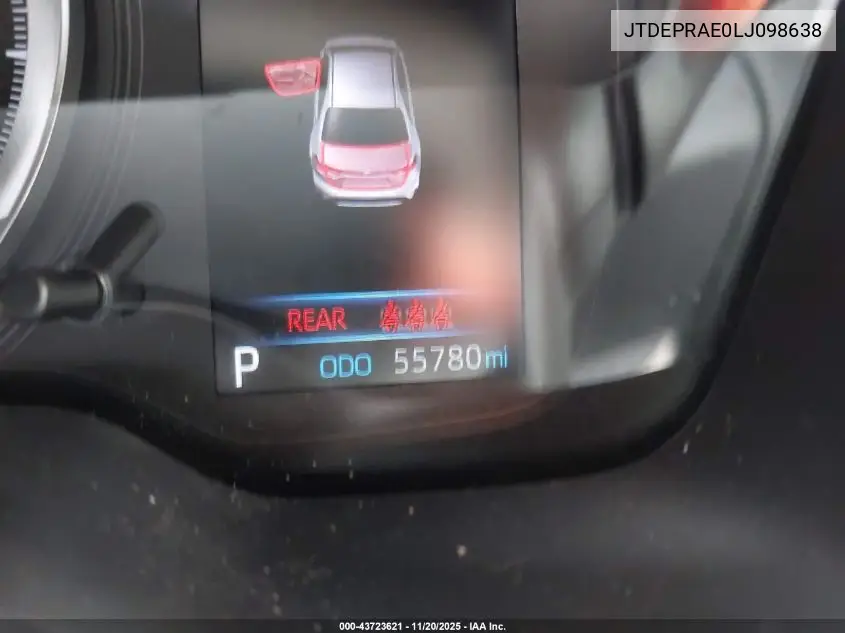 JTDEPRAE0LJ098638 2020 Toyota Corolla Le