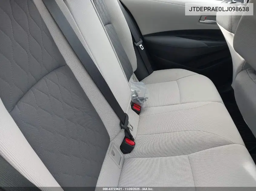 JTDEPRAE0LJ098638 2020 Toyota Corolla Le