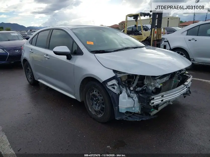 JTDEPRAE6LJ031008 2020 Toyota Corolla Le