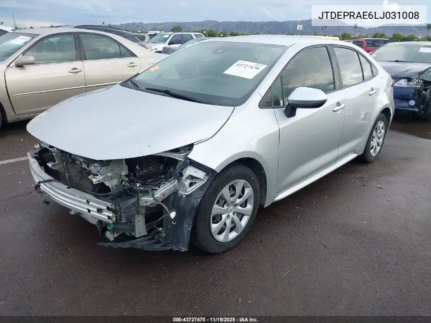 JTDEPRAE6LJ031008 2020 Toyota Corolla Le