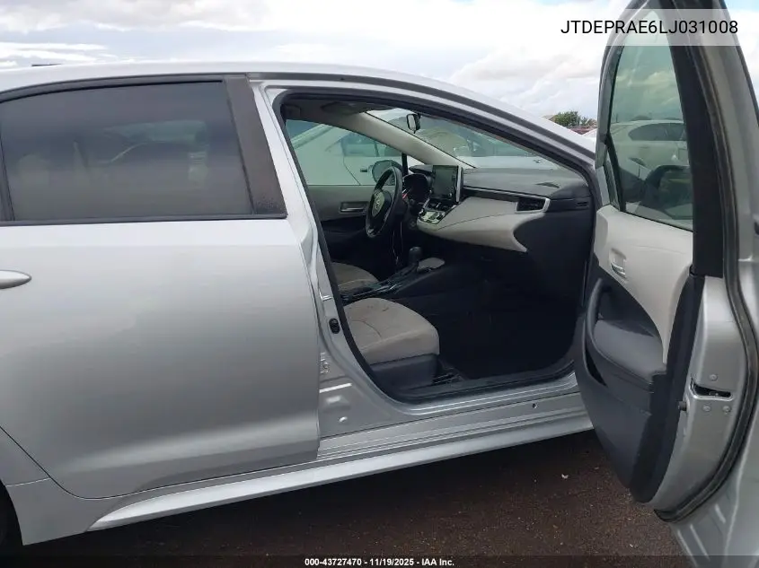 JTDEPRAE6LJ031008 2020 Toyota Corolla Le