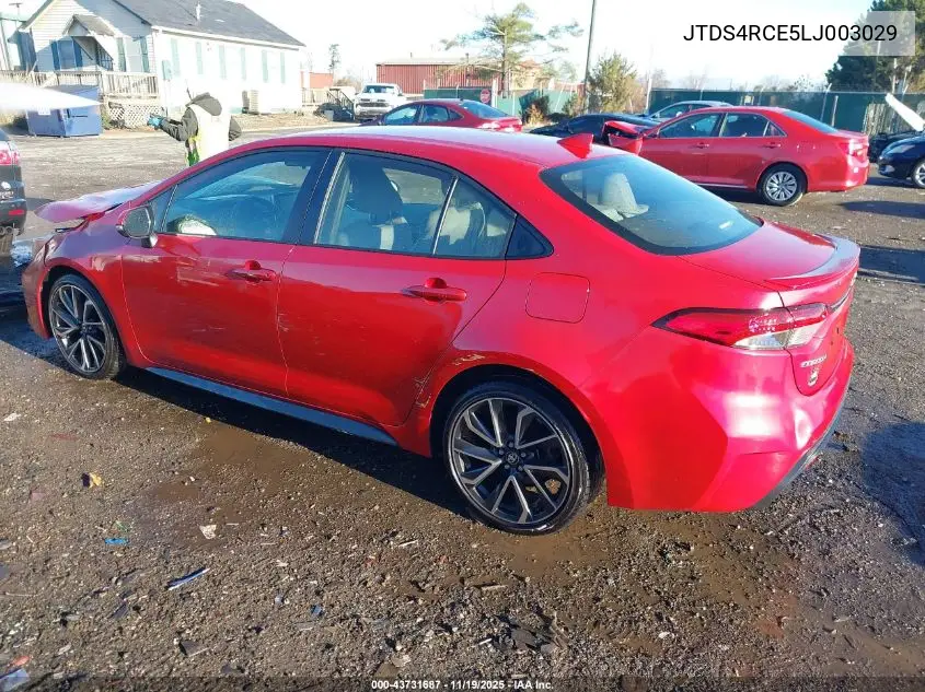 JTDS4RCE5LJ003029 2020 Toyota Corolla Se