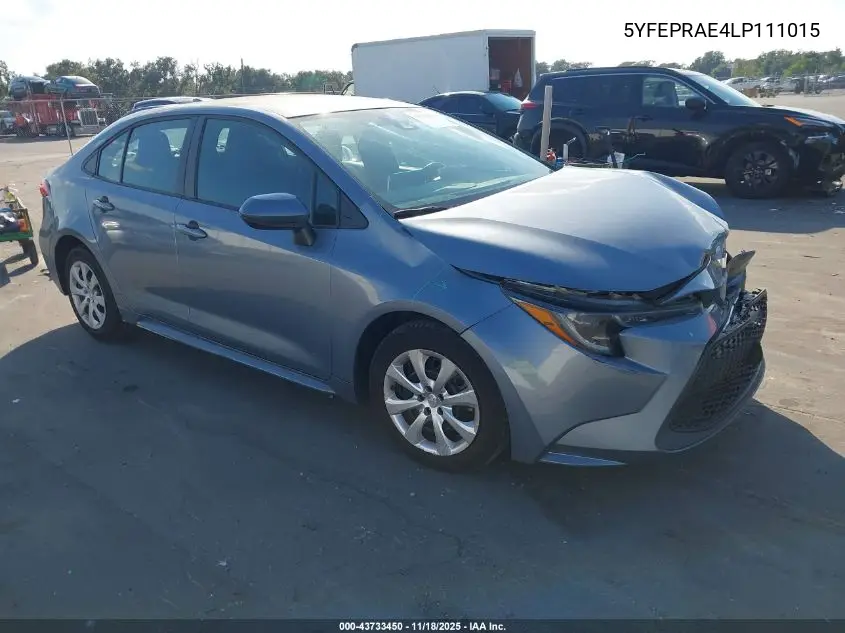 5YFEPRAE4LP111015 2020 Toyota Corolla Le