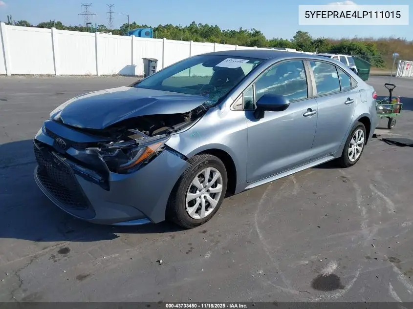5YFEPRAE4LP111015 2020 Toyota Corolla Le