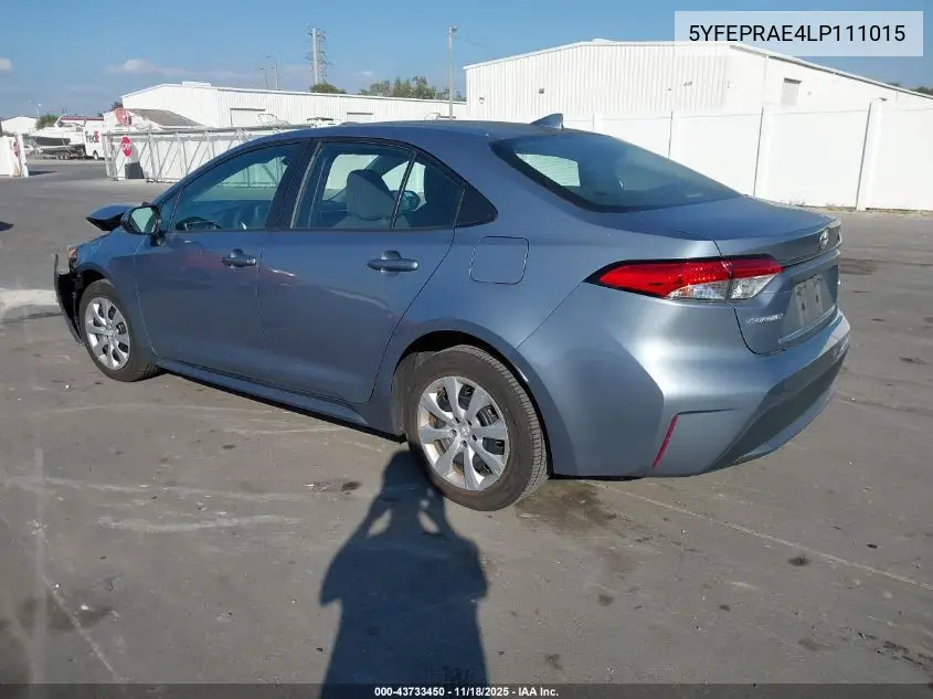 5YFEPRAE4LP111015 2020 Toyota Corolla Le