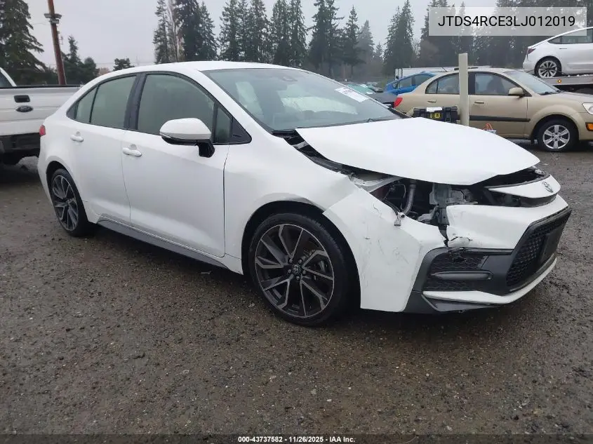 JTDS4RCE3LJ012019 2020 Toyota Corolla Se