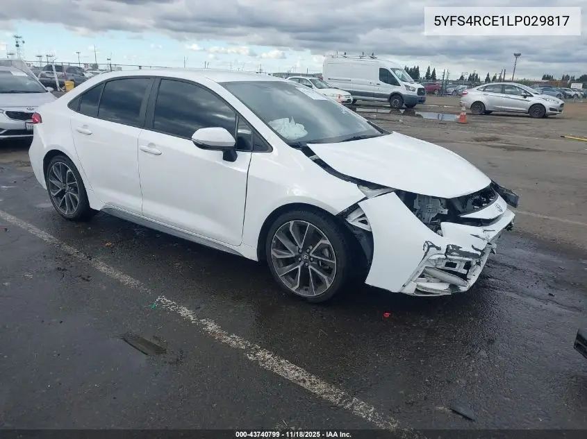 5YFS4RCE1LP029817 2020 Toyota Corolla Se