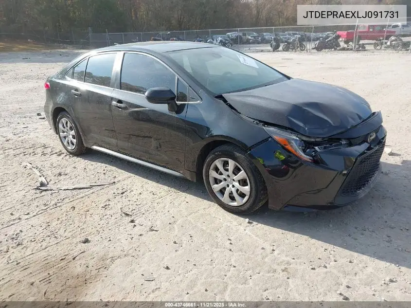 JTDEPRAEXLJ091731 2020 Toyota Corolla Le