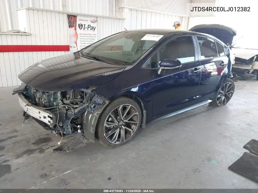 JTDS4RCE0LJ012382 2020 Toyota Corolla Se