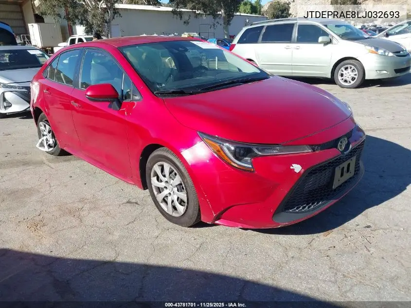 JTDEPRAE8LJ032693 2020 Toyota Corolla Le